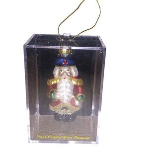 VTG Target Santa Nutcracker Ornament Boxed Hand Crafted Glass 3 Inch Holiday Orn